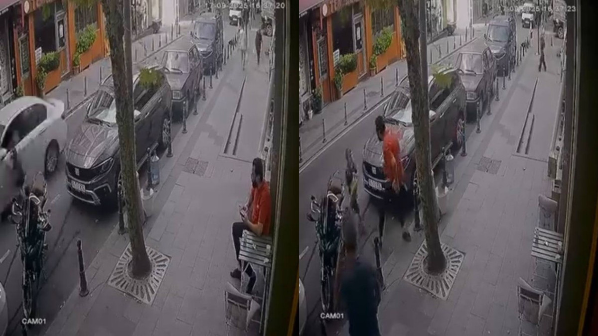 Yola atlayan çocuğa otomobil çarptı, o anlar kamerada
