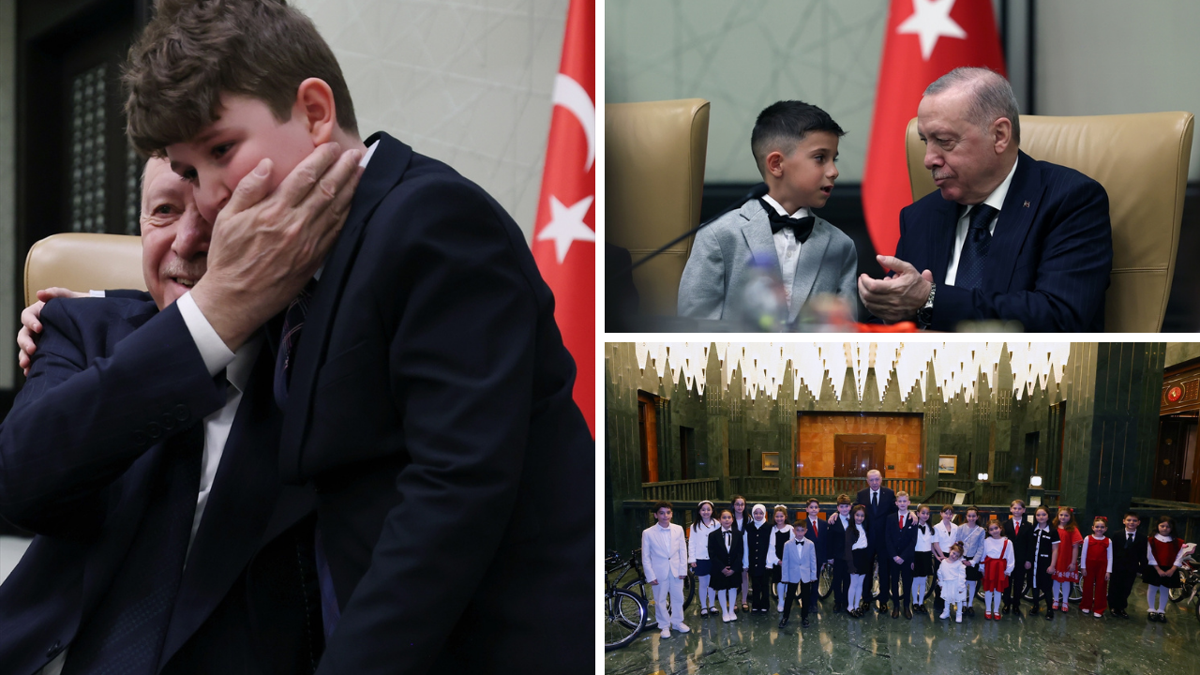 Cumhurbaşkanı Erdoğan koltuğunu çocuklara devretti