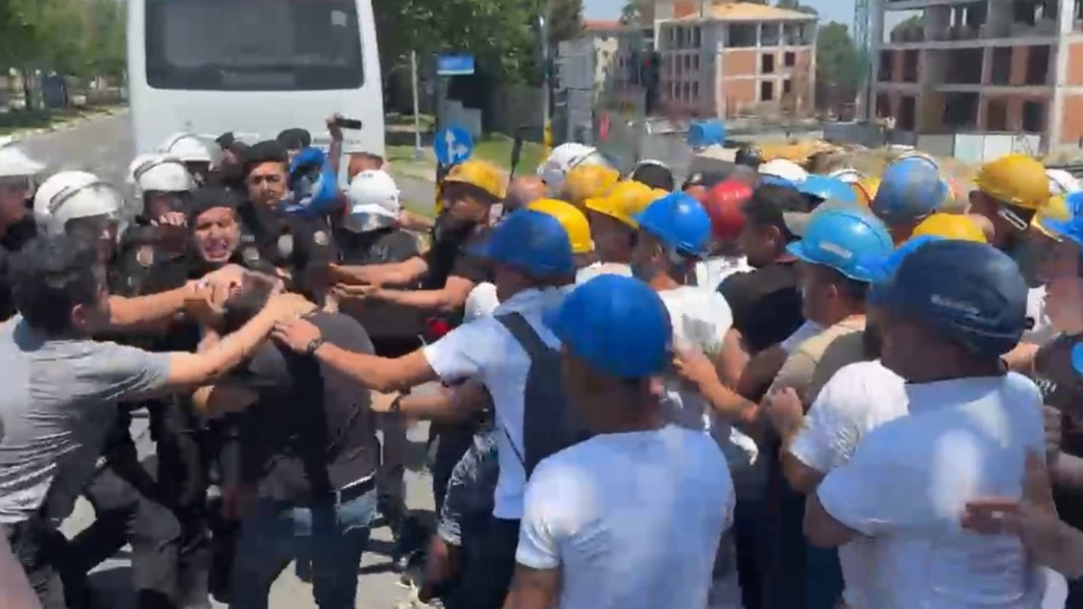 Ücretlerini alamadıklarını iddia eden madenciler, firmanın Tekirdağ'daki ofise yürüdü