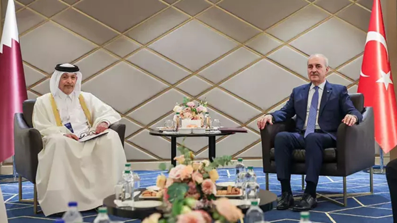 TBMM Başkanı Kurtulmuş, Katar Devleti Şura Meclisi Başkanı Ghanim ile görüştü
