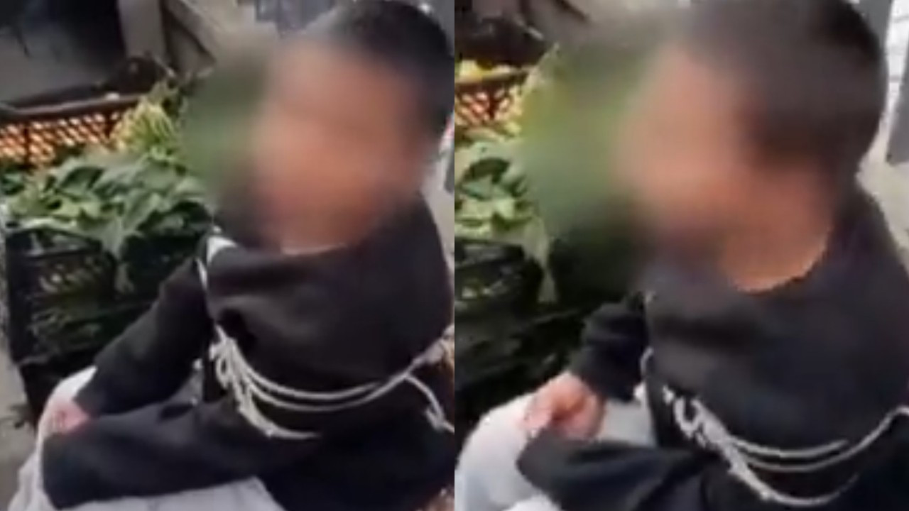 Hırsızlık yaptığını iddia ettikleri çocuğu iple bağlayan 3 pazarcı gözaltına alındı