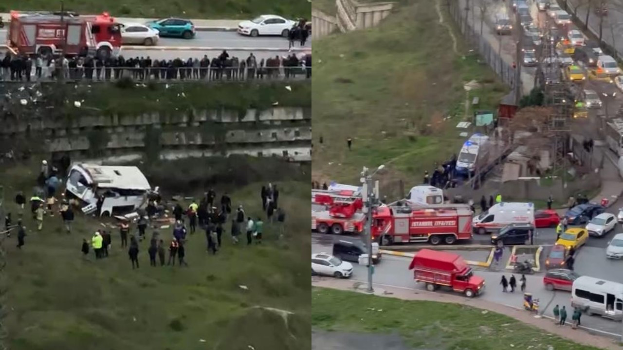 Esenyurt’ta servis minibüsü şarampole yuvarlandı: 2 ölü, 9 yaralı