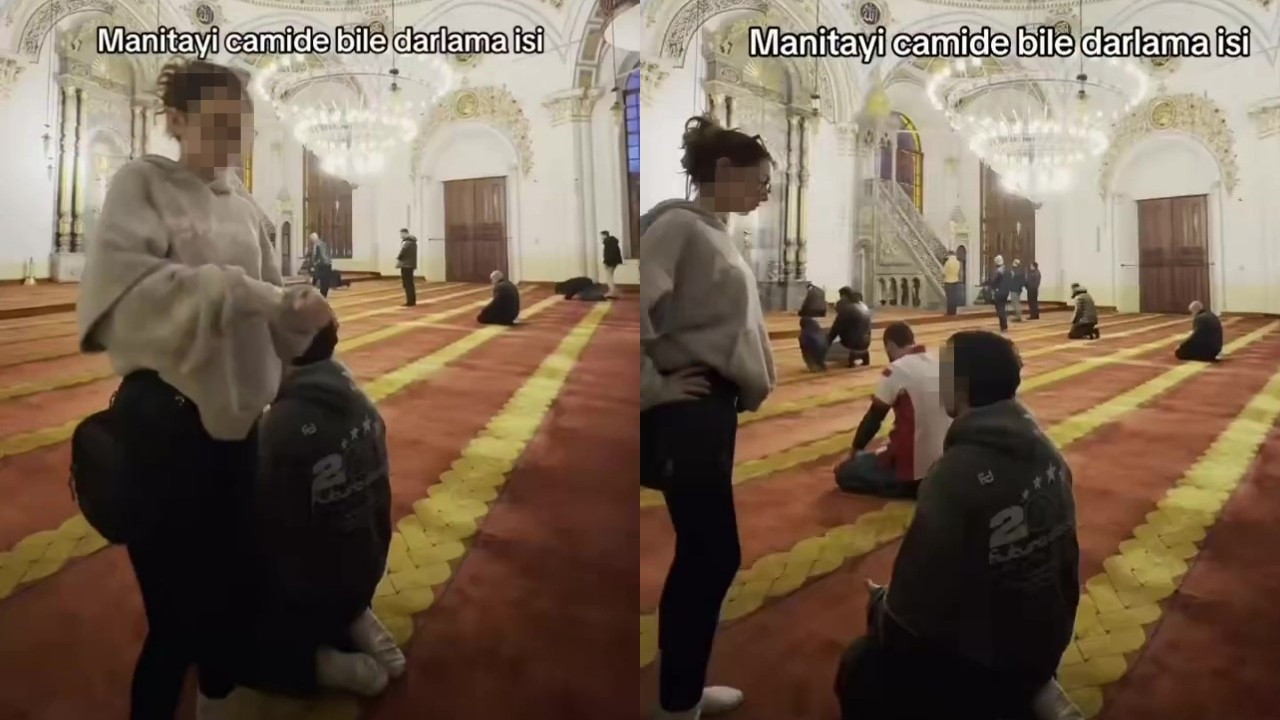 "Manitayı camide bile darlama" videosu çeken kadına gözaltı