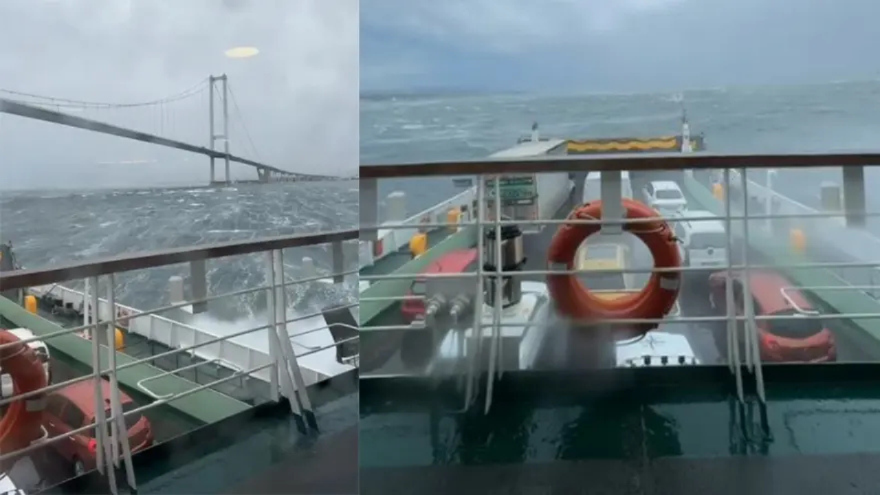 Yalova'da arabalı feribot fırtınada sürüklendi! Çok sayıda yolcu mahsur kaldı