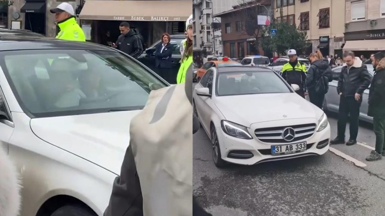 Bebek’te ilginç anlar! Trafiği kapatıp aracında dans etti