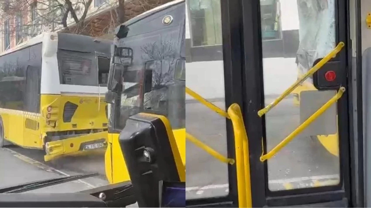 Unkapanı'nda zincirleme kaza! 3 İETT birbirine girdi