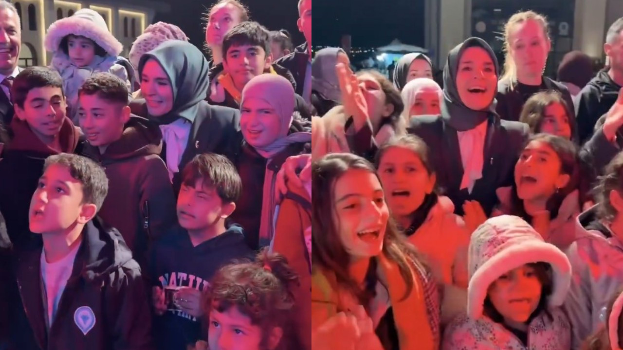 Aile ve Sosyal Hizmetler Bakanı Göktaş, çocuklarla birlikte ilahi söyledi