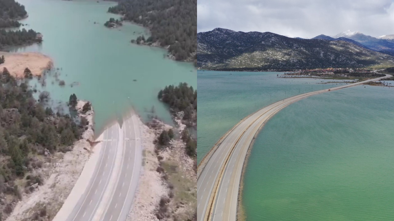 Milyarlarca liralık Antalya-Konya Karayolu yol sular altında kalmıştı! Son hali dron ile görüntülendi