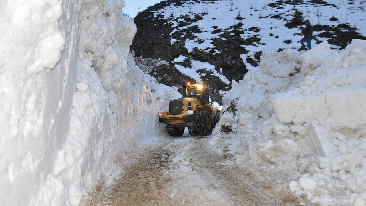 Bitlis'te çığ yolu kapattı, ekipler seferber oldu