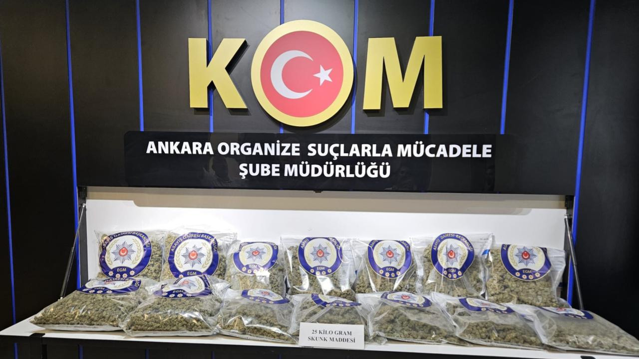 Ankara'da 25 kilogram uyuşturucu ele geçirildi