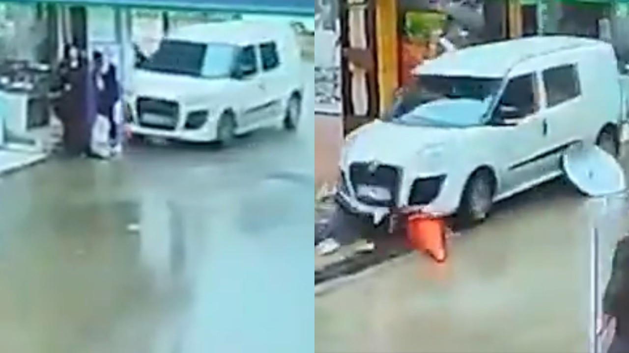Kadın sürücü yayaların arasına daldı: Dehşet anları kamerada