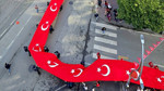 Samsun'da 1919 metrelik bayrakla Cumhuriyet Yürüyüşü düzenlendi
