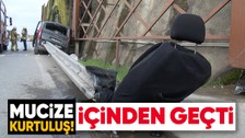 Mucize kurtuluş: Maltepe'de direksiyon hakimiyetini kaybeden sürücü bariyerlere girdi! Aracın koltuğu...