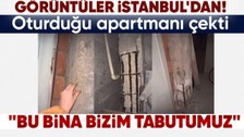 Görüntüler Küçükyalı'dan... Tuttuğu kolon eline kaldı! Sosyal medya bunu konuşuyor: Böyle bir binada oturuyoruz, bizim tabutumuz