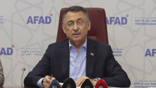Cumhurbaşkanı Yardımcısı Fuat Oktay AFAD Genel Merkezi'nde açıklama yapıyor