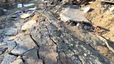 Malatya'nın Doğanşehir ilçesinde bir sokak deprem sonrası meydana gelen heyelanda yok oldu