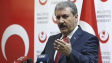Cumhur İttifakı ortaklarından BBP Genel Başkanı Mustafa Destici konuşuyor