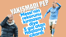 Manchester City 7 golle kazandı! Haaland 5 gol attı ama Messi'nin rekorunu kıramadı! Pep Guardiola'ya büyük tepki