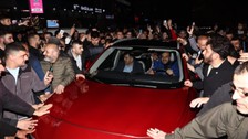 Bağcılar'da taksiciler, Togg konvoyu oluşturdu