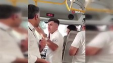 Minibüs şoförü ile kadın yolcunun sigara kavgası kamerada