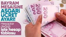 Bayram mesaisine asgari ücret ayarı! Hesaplar değişti! 4,5 gün için en az çift mesai! Bayram mesaisi hesap tablosu netleşti