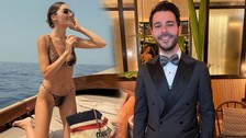 Sosyetik playboy Hakan Sabancı ile aşk yaşayan Hande Erçel'in leoparlı bikinisi dikkat çekti! İkili teknede keyif yaptı
