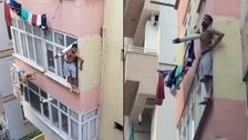 Canına kıymak istedi, pişman olunca doğal gaz borusuna asılı kaldı