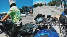 Motorlu gence ceza yazması beklenen polisten duygusal konuşma
