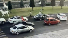 Konvoyda drift yapan şoför cezayı yedi