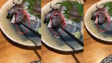 Mide bulandıran görüntüler! Restoranda servis edilen balık yemek çubuğunu ısırdı! O anlar kamerada