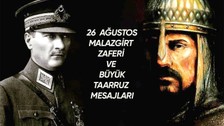26 Ağustos Malazgirt Zaferi ve Büyük Taarruz mesajları - Alparslan ve Atatürk resimli mesajları