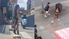 Kadıköy Bağdat Caddesinde mayoyla gezen mankene kitap okuma cezası