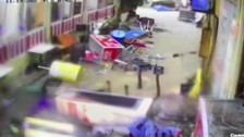 Şile Ağva'yı vuran fırtına sonrası afet güvenlik kamerasında