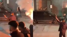 Cezaevinden tahliye oldu, 'silahlı' törenle karşılandı!