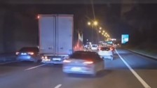 Ataşehir'de bir şahıs, canını hiçe sayarak kilometrelerce makas attı