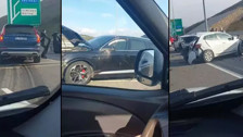Kuzey Marmara Otoyolu'nda zincirleme kaza! 8 aracın karıştığı kazada 4 kişi yaralandı