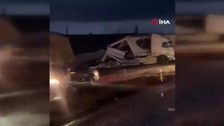 Kayseri'de feci kaza! 3 TIR birbirine girdi