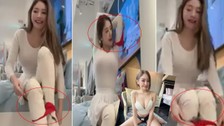 Bu kadarına da 'pes' dedirten görüntü! Sosyal medya fenomeni AVM'nin ortasında kırmızı iç çamaşırını çıkarıp saçına toka yaptı