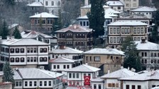 Karabük'ün Safranbolu ilçesinde kar etkili oldu! Tarihi güzellikler beyaza büründü