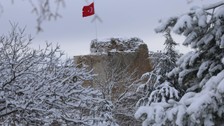 Harput'a kar yağdı, ortaya kartpostallık görüntüler çıktı