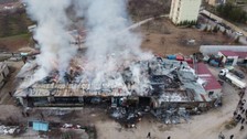 Malatya’da sanayi sitesindeki yangında 7 dükkan zarar gördü
