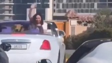 Murat Özdemir ile Dubai'de evlenen Ebru Gündeş'in konvoyundan görüntüler