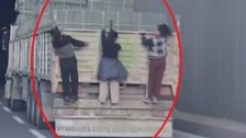 Diyarbakır'da 3 kız çocuğunun tehlikeli yolculuğu kameralarda