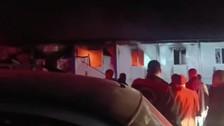 Kahramanmaraş’ta inşaat işçilerinin kaldığı konteynerde yangın çıktı