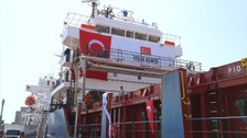 Türkiye'den Gazze'ye gönderilen 8. insani yardım gemisi Mersin Limanı'ndan uğurlandı