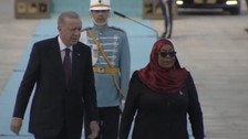 Cumhurbaşkanı Erdoğan, Tanzanya Cumhurbaşkanı Suluhu Hassan'ı karşılıyor