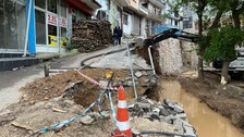 Kocaeli'de istinat duvarı ikinci kez çöktü