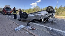 Kayseri'de otomobilin devrildiği kazada 4 kişi yaralandı