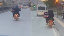 Bursa'da bebeğin motosikletle taşındığı görüntüler akıllara durgunluk verdi