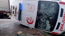 Kayseri'de kazaya giden ambulans devrildi! Yaralılar var